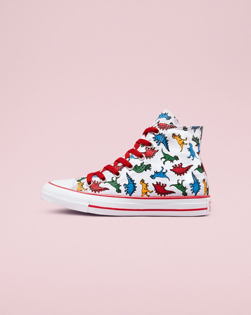 Boys' Converse Chuck Taylor All Star Dinosaurs High Top Shoes White / Red / Blue | AU C8450K